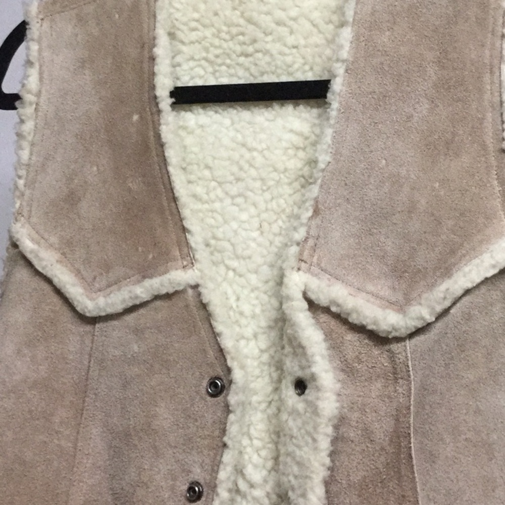 Vintage Sherpa cowboy cowgirl rodeo vest ranch farm horse landman cabin - Picture 2 of 13